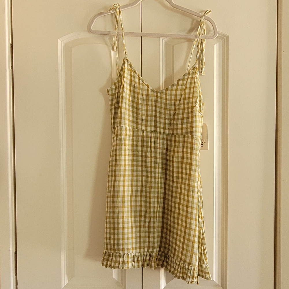 NWT Billabong Gingham Women's Mini Dress L